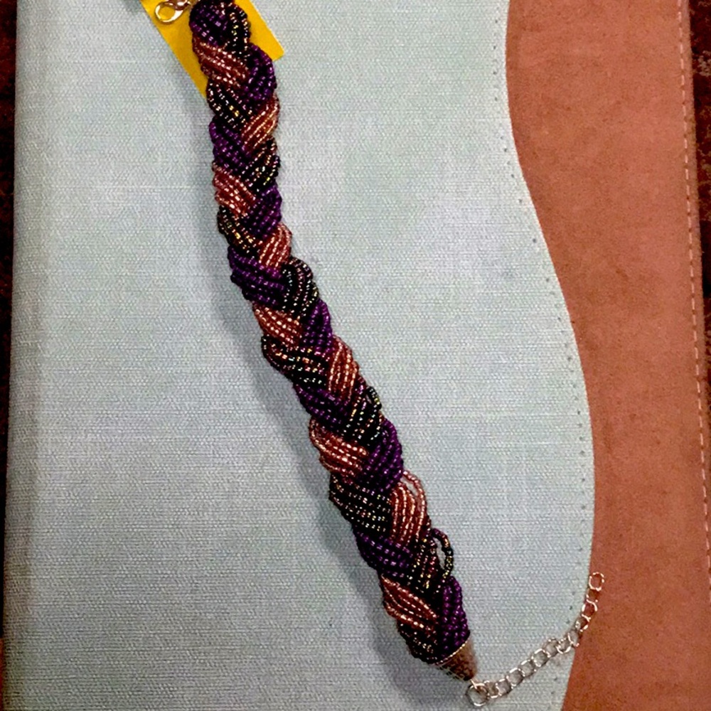 Amethyst glass Seed bead bracelet
